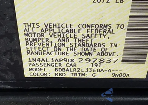 2013 Nissan Altima 2.5 S из США, поврежденный, VIN 1N4AL3AP9DC297837